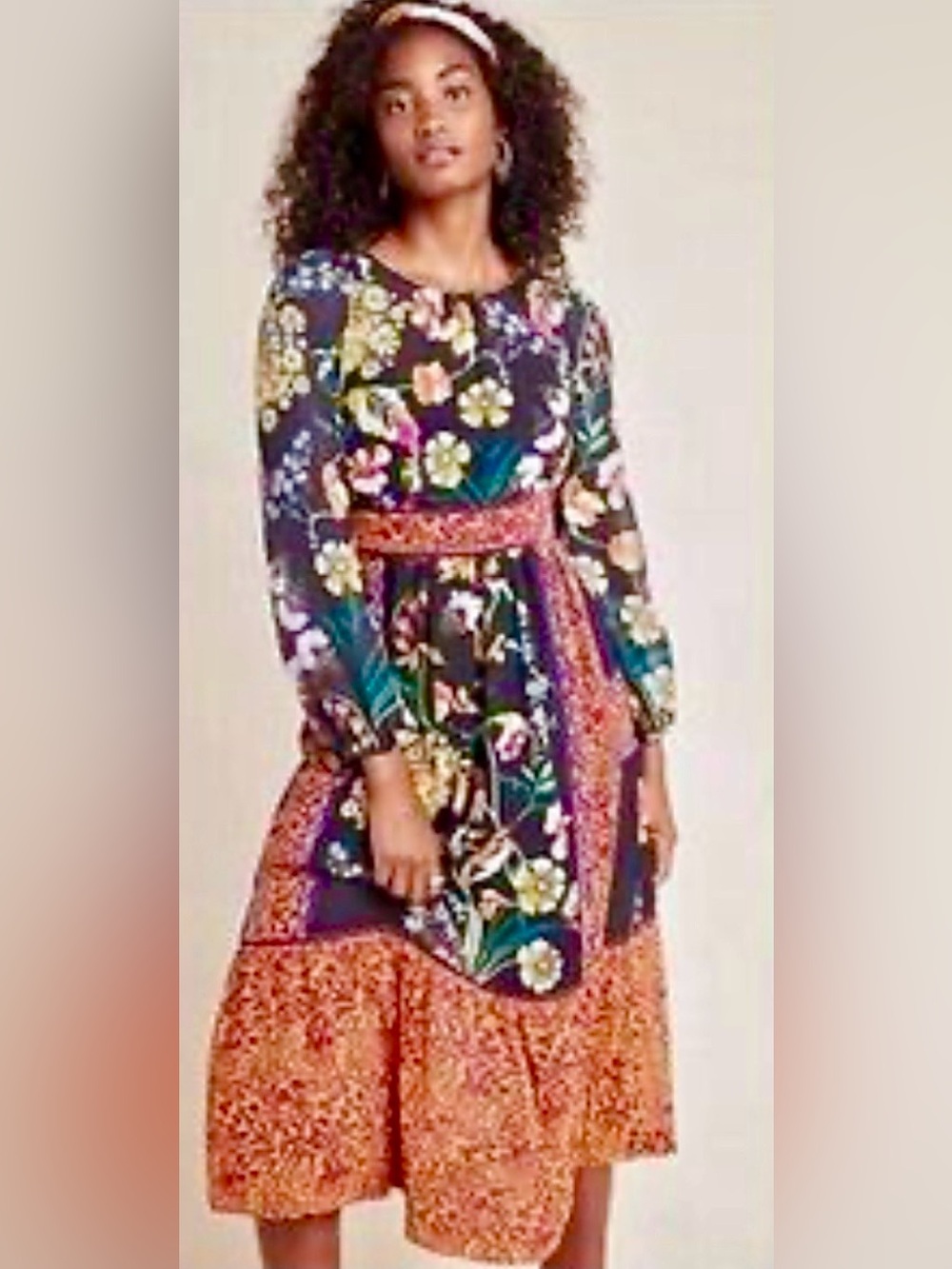 Anthropologie Adair Velvet Trimmed Midi Dress - Picture 4 of 11